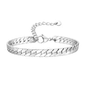 Gothic Black Cuban Chain Bracelet - Stainless Steel Miami Curb Links Barry Polo