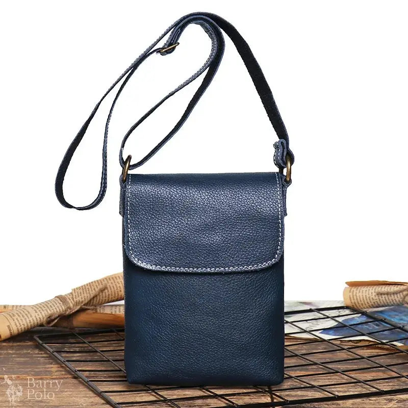 Genuine Leather Cellphone Pouch With Shoulder Strap Men Women Shoulder Bag Small Crossbody Bag Fashion Sling Bag For Outdoor