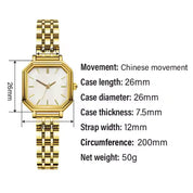 BARRY POLO New Fashion Ladies Quartz Watch Customized Luxury Simple Square Students Stainless Steel Alloy Case for Women