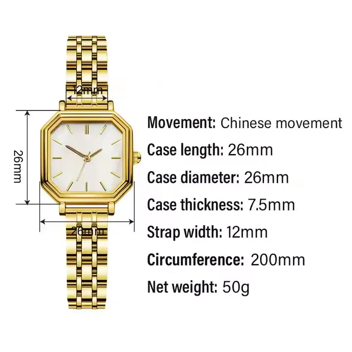 BARRY POLO New Fashion Ladies Quartz Watch Customized Luxury Simple Square Students Stainless Steel Alloy Case for Women