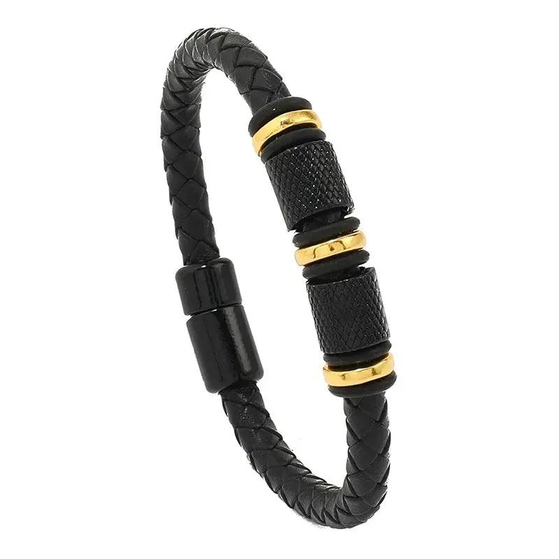 Barry Polo New Men’s Leather Romance Attract Magnetic Bracelet - Punk Gift Barry Polo