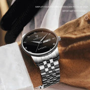 Mark Fairwhale 5450 Business Waterproof Watch Men Quartz Automatic Non Mechanical Watch Multi Function Week Calendar Man Watch