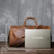 New Retro Male Carry-on Bag Europe And America Crazy Horse Leather Travel Bag Layer Cowhide Large Capacity Single Shoulder Bag