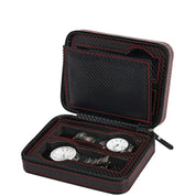 New Travel Dustproof Embedded Watch Box Zipper Portable PU Leather Storage Case Watch Display Box For Trips And Gift Storage Bag