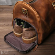 New Retro Male Carry-on Bag Europe And America Crazy Horse Leather Travel Bag Layer Cowhide Large Capacity Single Shoulder Bag
