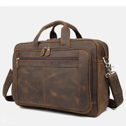 Barry Polo High-Quality Crazy Horse Leather Men’s Briefcase - 17" Laptop Bag Barry Polo
